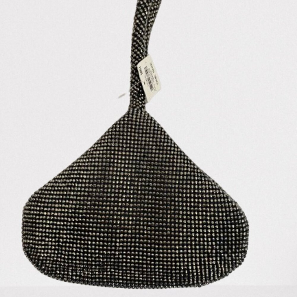 Authentic Inc International Concepts Doris Sparkle Mesh Pouch Silver